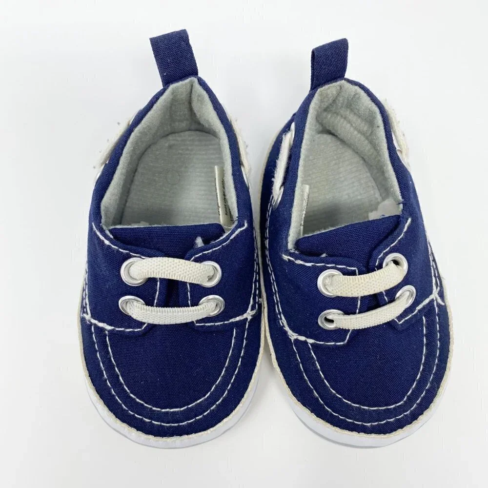 Baby 0-6 Month Slip On Soft and Comfortable Shoes. Blue. Size 0-6 Months